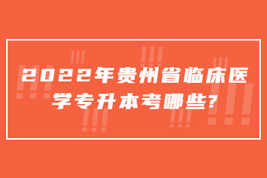 2022年贵州省临床医学专升本考哪些?