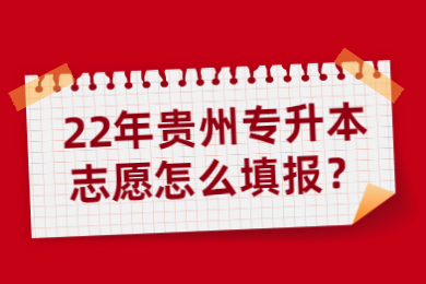 22年贵州省专升本志愿怎么填报？